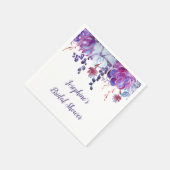 紫モダン水色多肉質ブライダルシャワー スタンダードカクテルナプキン (角)