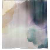 紫モダン水色抽象芸術 シャワーカーテン (正面)