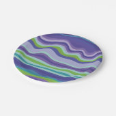 紫モダン波パターン ペーパープレート (アングル)