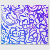 紫モダン渦巻き抽象芸術水カラーデザイン ラッピングペーパー (フラット)