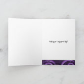 紫モダン渦巻き誕生日カード カード (内部)