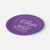 紫モダン無地の | 卒業 ペーパープレート (アングル)