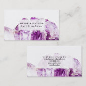 紫モダン瑪瑙アメジスト石 名刺 (正面/裏面)