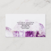 紫モダン瑪瑙アメジスト石 名刺 (裏面)