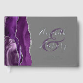 紫モダン瑪瑙シルバースクリプトグレー ゲストブック (正面)