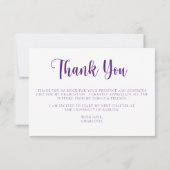 紫モダン白の卒業サンキューカード 招待状 (裏面)