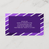 紫モダン白の斜めストライプ名刺 名刺 (裏面)