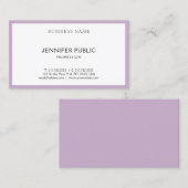 紫モダン白エレガントミニマルテンプレート 名刺 (正面/裏面)