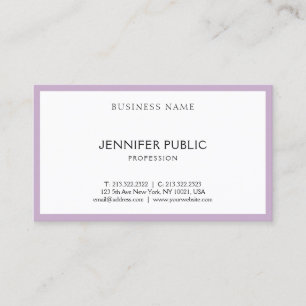 紫モダン白エレガントミニマルテンプレート 名刺