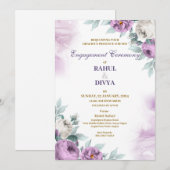 紫モダン白シンプル結婚式招待状 シーズンカード (正面/裏面)