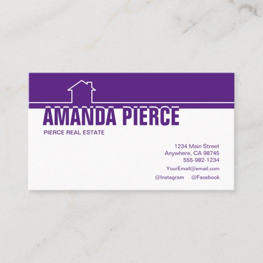 紫モダン白実在領 名刺 (正面)