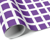紫モダン白格子模様市松模様に型 ラッピングペーパー (ロールコーナー)