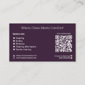 紫モダン白清掃会社 名刺 (裏面)