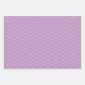 紫モダン白黒幾何日本の波 ラッピングペーパーシート (正面)