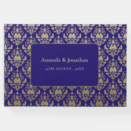 紫モダン紫と金ゴールドパタ結婚ーン ゲストブック