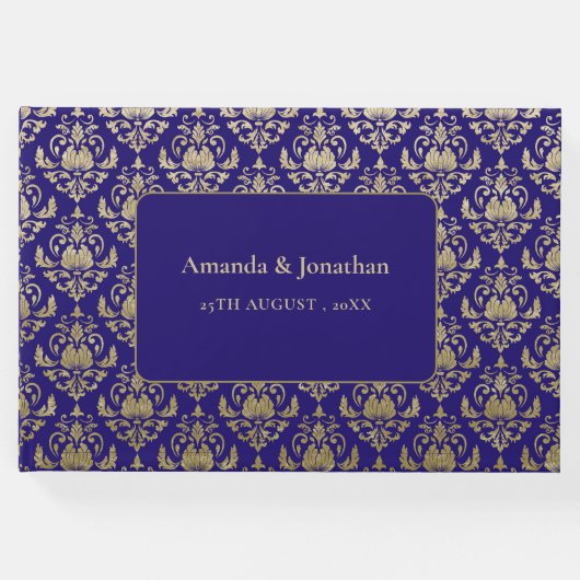 紫モダン紫と金ゴールドパタ結婚ーン ゲストブック (正面)