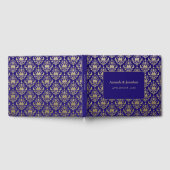 紫モダン紫と金ゴールドパタ結婚ーン ゲストブック (全面)