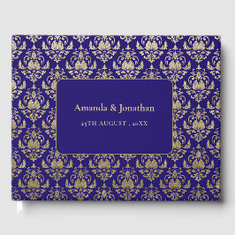 紫モダン紫と金ゴールドパタ結婚ーン ゲストブック