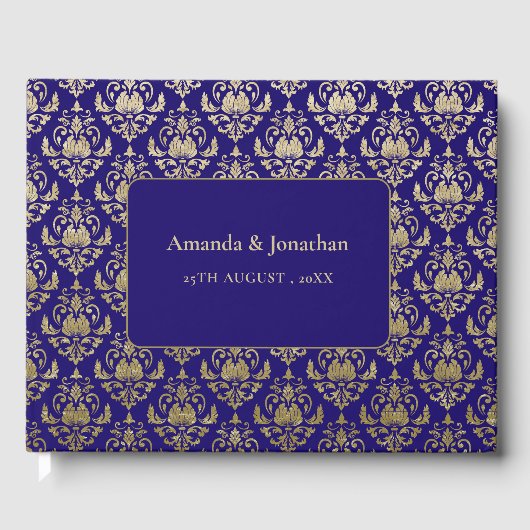 紫モダン紫と金ゴールドパタ結婚ーン ゲストブック (正面)