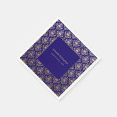 紫モダン紫と金ゴールドパタ結婚ーン スタンダードカクテルナプキン (角)