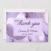 紫モダン紫の淡水色 サンキューカード (正面)