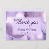 紫モダン紫の淡水色 サンキューカード (正面/裏面)
