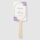 紫モダン紫バイオレットラベンダーズ結婚フローラ ハンドファン (正面)