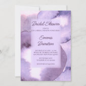 紫モダン紫ブライダルシャワー 招待状 (正面)