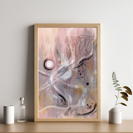 紫モダン紫抽象芸術アートのポスター ポスター