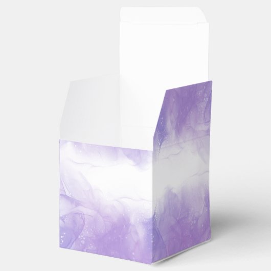 紫モダン紫結婚式の引き出物箱 フェイバーボックス (オープン)