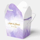 紫モダン紫結婚式の引き出物箱 フェイバーボックス (オープン)