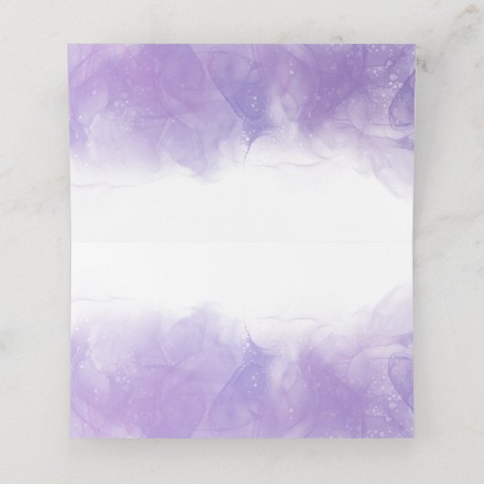 紫モダン紫結婚紫座席表 プレイスカード (内部開封)