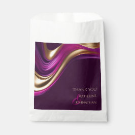 紫モダン結婚の明るい赤紫色と金ゴールド フェイバーバッグ