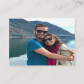 紫モダン結婚式rsvp Qrコード写真エンクロージャ エンクロージャーカード (裏面)