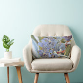 紫モダン絵画色の青い蘭の花 ランバークッション (椅子)