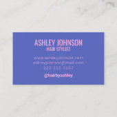 紫モダン美容師タイポグラフィ 名刺 (裏面)