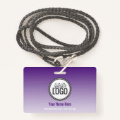 紫モダン色のグラデーションプロフェッショナル名タグ バッジ (正面ランヤード)