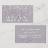 紫モダン色のグリッターグラデーションの毛の構成 名刺 (正面/裏面)