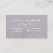 紫モダン色のグリッターグラデーションの毛の構成 名刺 (裏面)