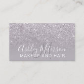 紫モダン色のグリッターグラデーションの毛の構成 名刺 (正面)