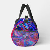 紫モダン色のスプラッシュ絵を描 ダッフルバッグ (右)