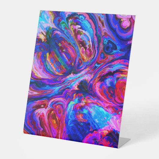 紫モダン色のスプラッシュ絵を描 台座サイン (正面)