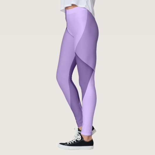 紫モダン色の線 レギンス (左)