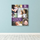 紫モダン色ブロックファミリー6 Photo Collage キャンバスプリント (インサイチュ (ウッドフロア))