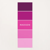 紫モダン色ブロッパーソナライズされたク名フィッツ ヨガマット (正面)