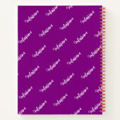 紫モダン色 – イニシャル名モノグラムの ノートブック (裏面)