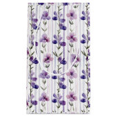 紫モダン花柄の水色 スモールペーパーバッグ (正面)