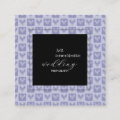 紫モダン芸術的と黒のハートパターン スクエア名刺 (正面)