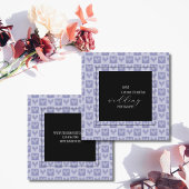 紫モダン芸術的と黒のハートパターン スクエア名刺