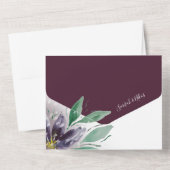 紫モダン蓮の水の色の手絵を描 オールインワン招待状 (裏面)